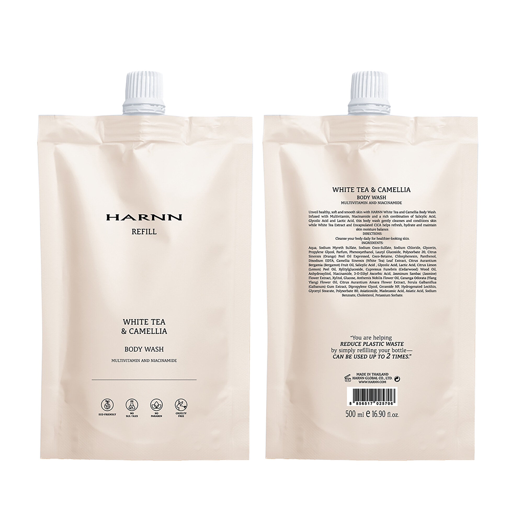 Harnn Body Wash Refill - White Tea & Camellia 500ml
