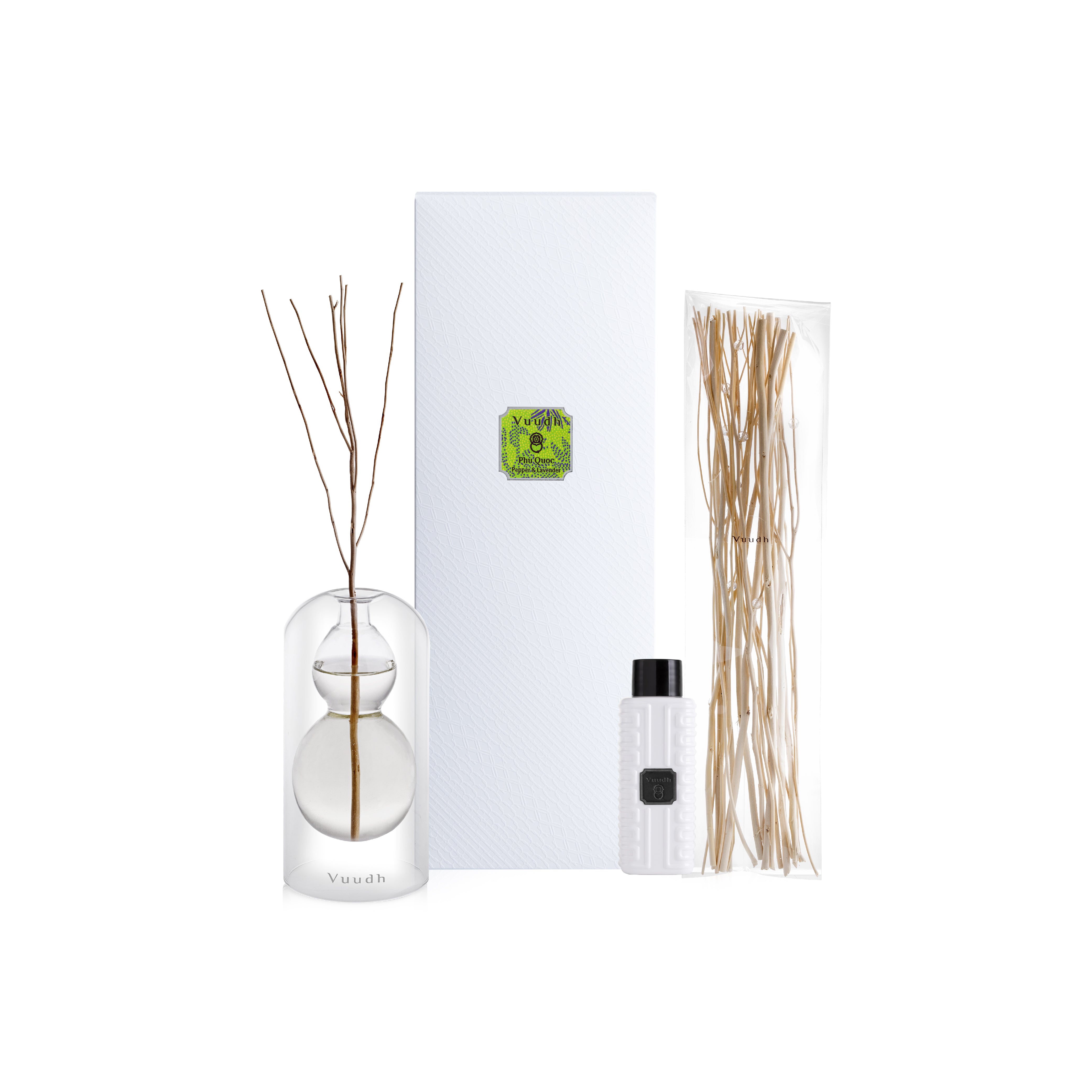 Harnn Vuudh Immortality Diffuser Set - Phu Quoc (Pepper & Lavender) 120ml