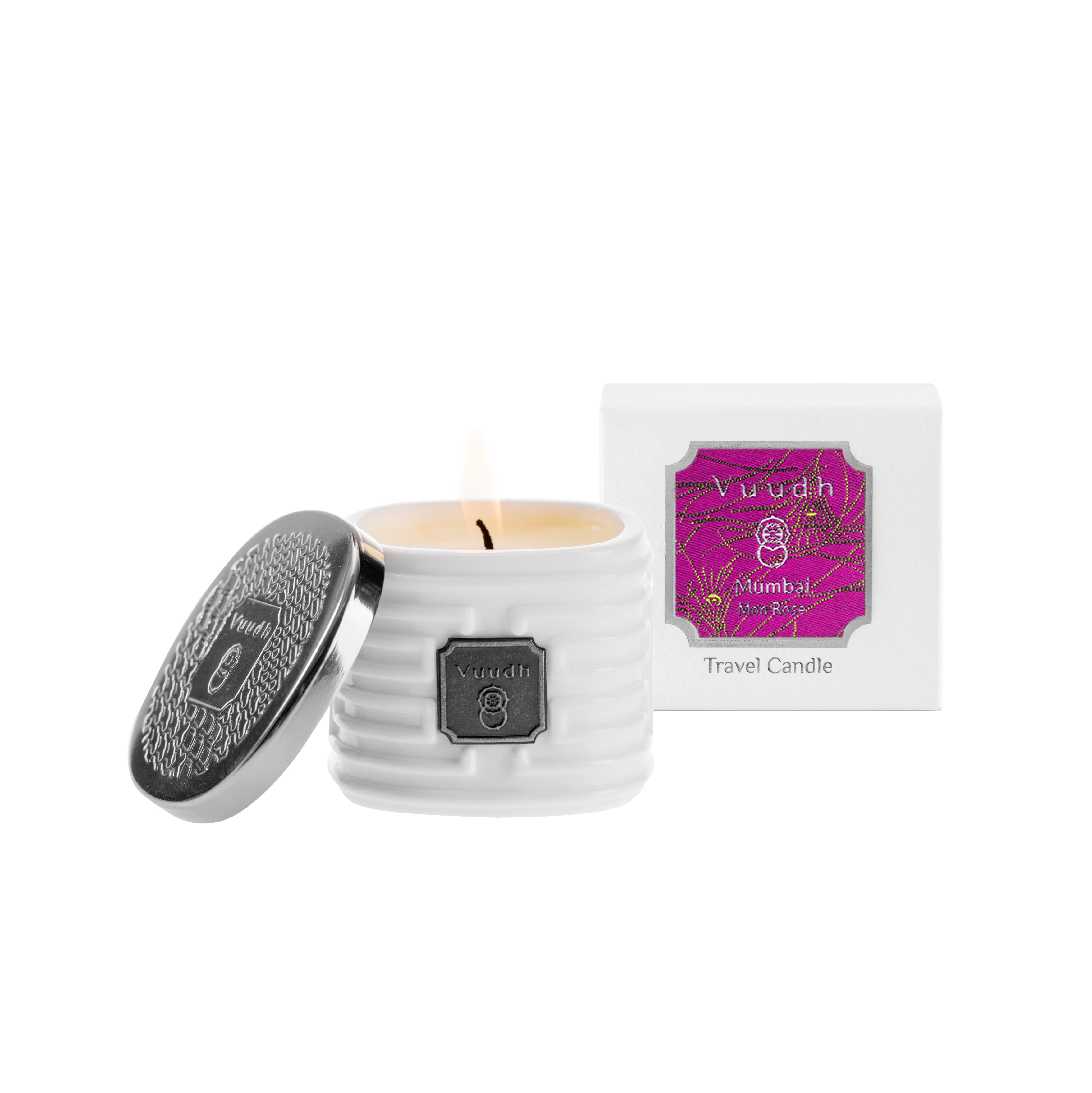 Harnn Vuudh Travel Candle - Mumbai (Mon Rose) 35g