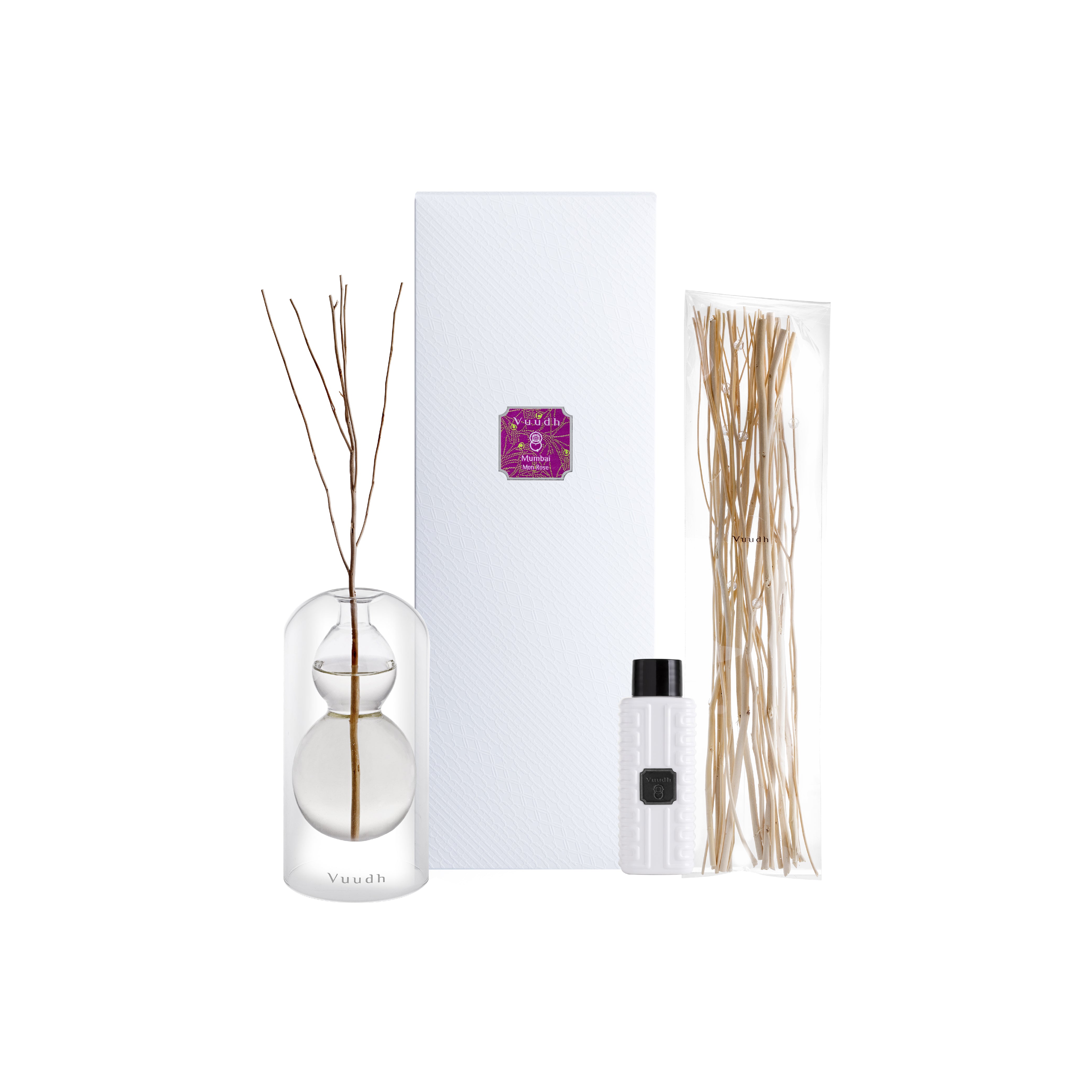 Harnn Vuudh Immortality Diffuser Set - Mumbai (Mon Rose) 120ml