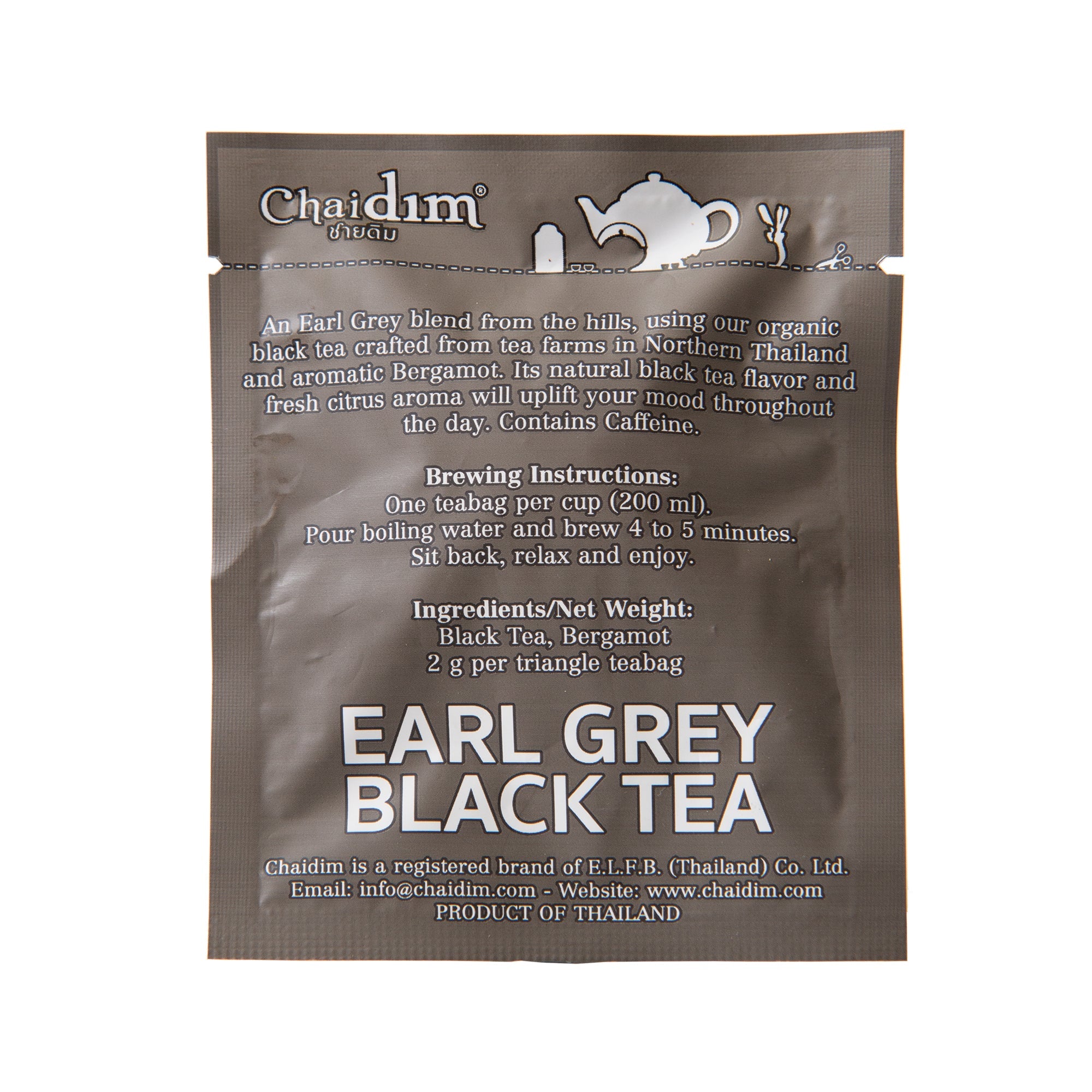 Chaidim Earl Grey Black Tea 10 Teabags - Seasonal Collection