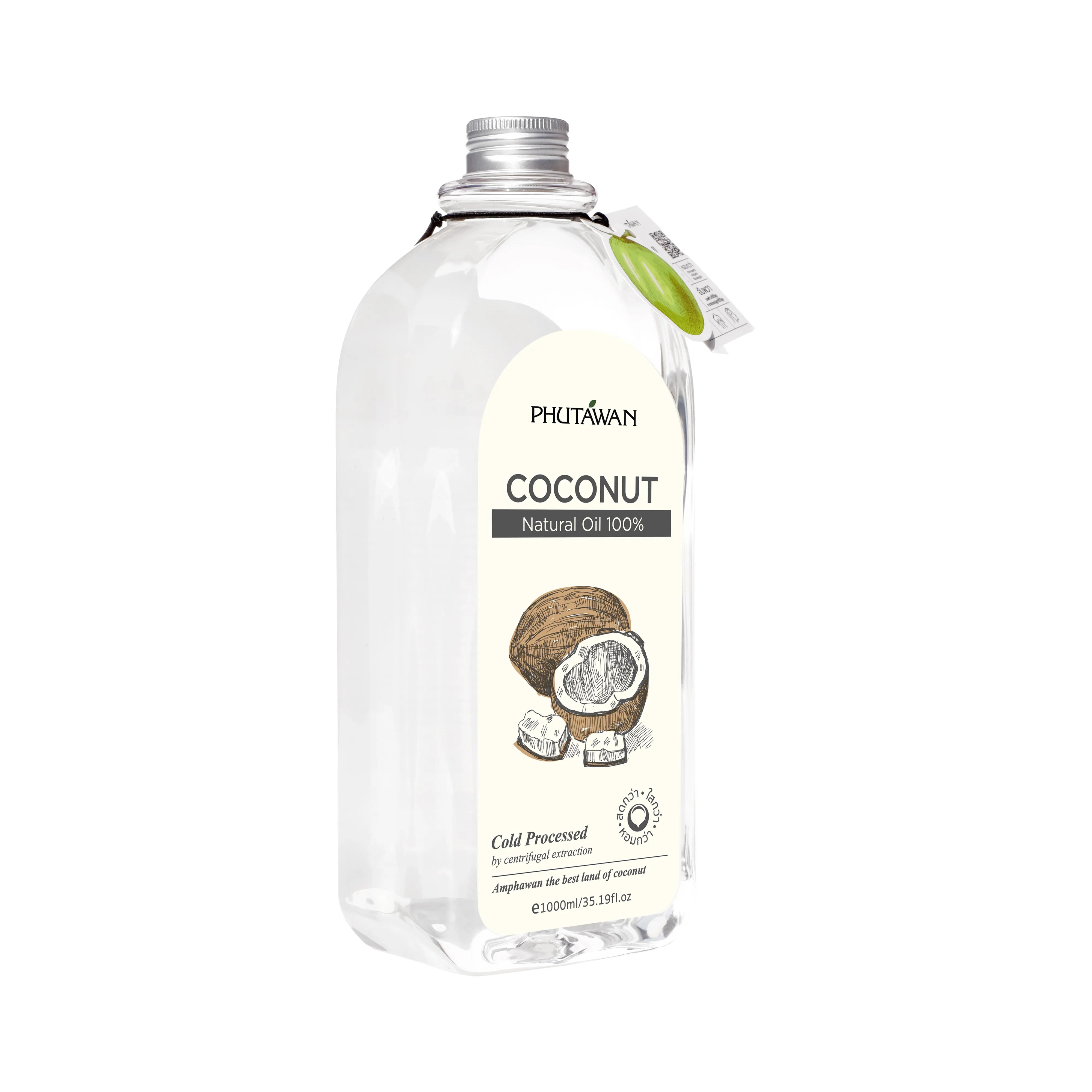 Phutawan 100% Cold-Pressed Coconut Oil 1000ml