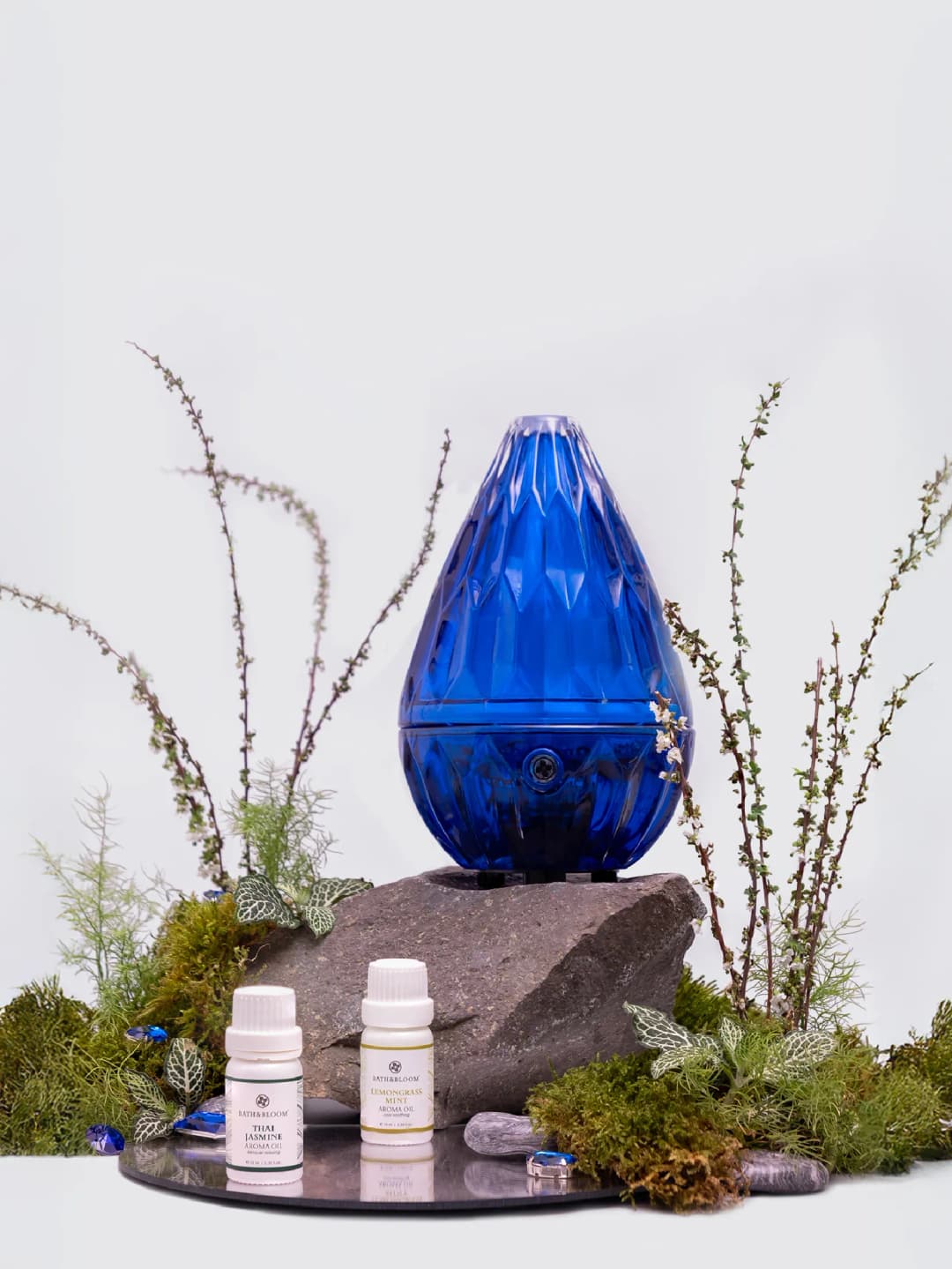 Bath&Bloom The Crown Jewel Crystalline Scented Diffuser Blue Diamond Colour