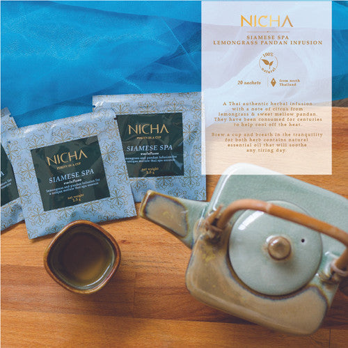 Nicha Tea Siamese Spa Lemongrass Pandan Tea 25 Sachets