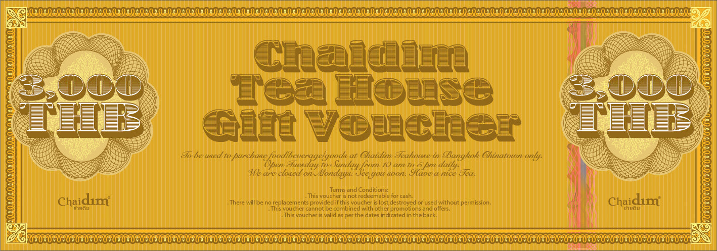 Chaidim Tea House Gift Voucher - THB 3,000