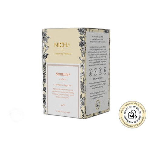 Nicha Tea Summer Lemongrass Ginger Infusion 25 Sachets