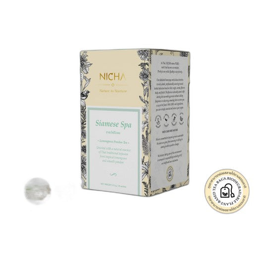 Nicha Tea Siamese Spa Lemongrass Pandan Tea 25 Sachets